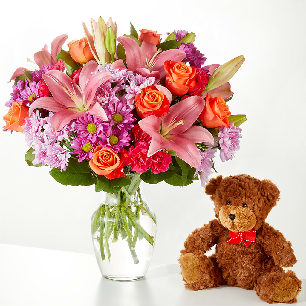 One and Only Bouquet and Bear Bundle – Seminole Flower Shop Inc, Sanford FL
