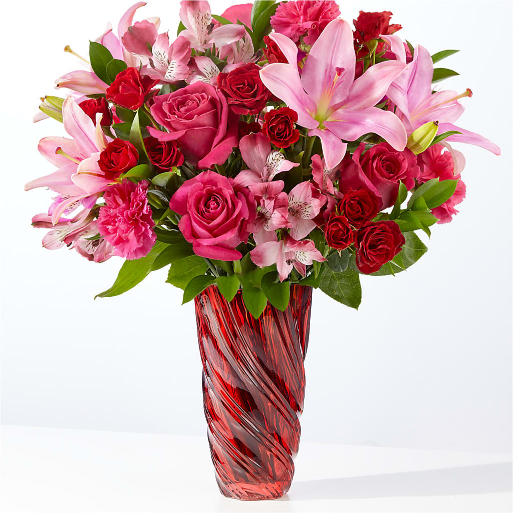 In Love Bouquet with Luxe Swirl Vase – Seminole Flower Shop Inc, Sanford FL