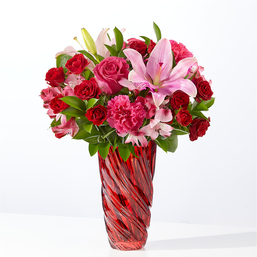 In Love Bouquet with Luxe Swirl Vase – Seminole Flower Shop Inc, Sanford FL