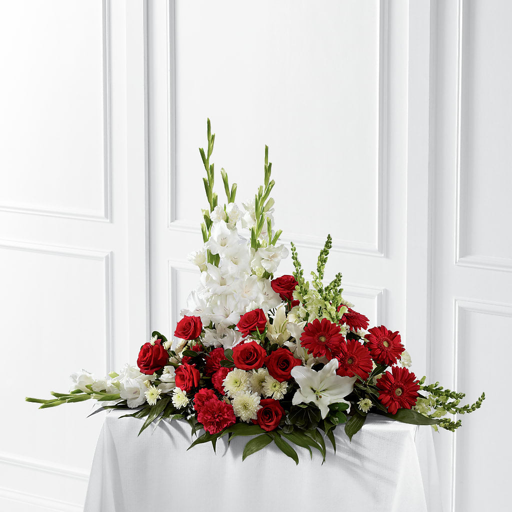 Crimson & White Arrangement – Seminole Flower Shop Inc, Sanford FL