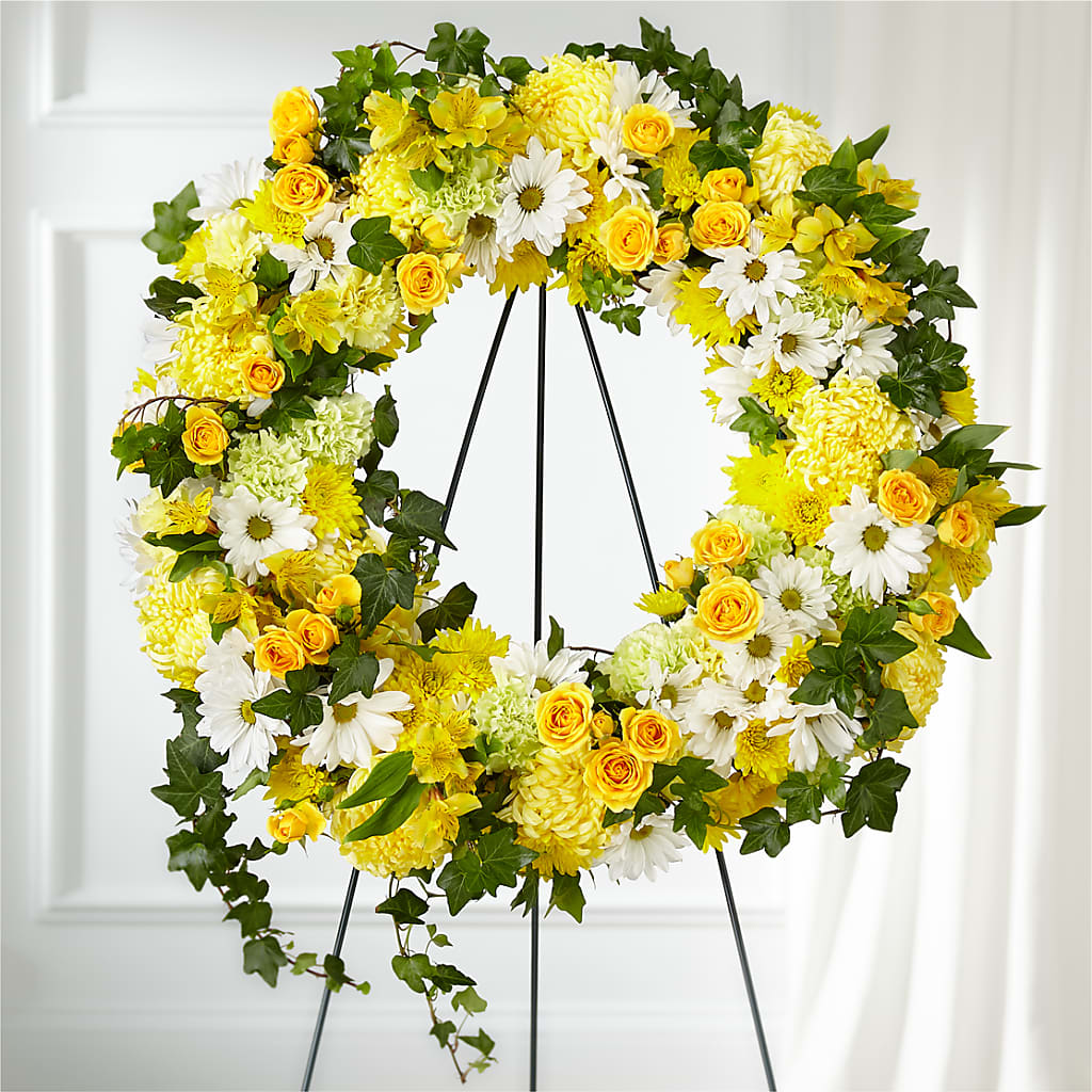 Golden Remembrance Wreath – Seminole Flower Shop Inc, Sanford FL