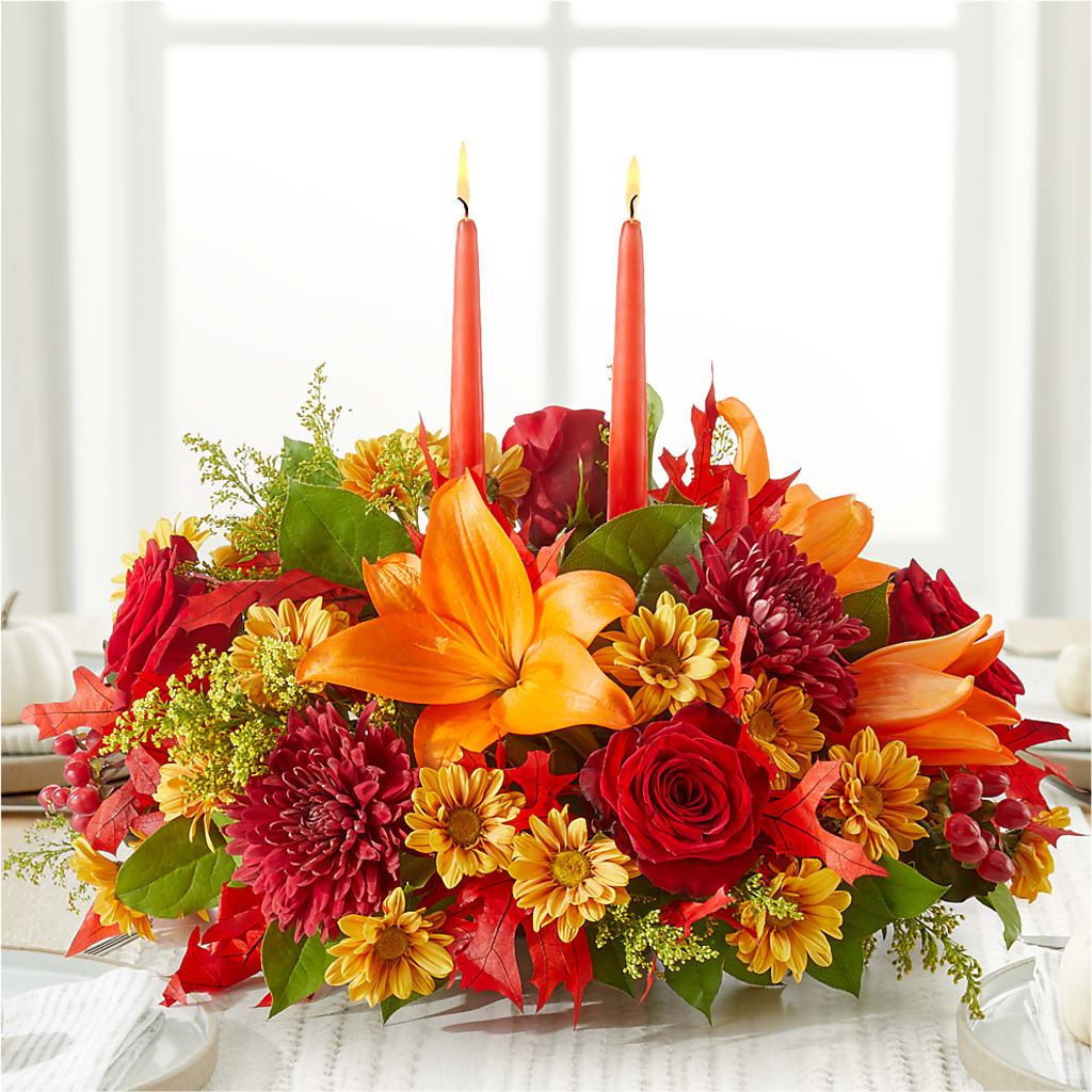 Autumn's Embrace Centerpiece –  Seminole Flower Shop Inc, Sanford FL