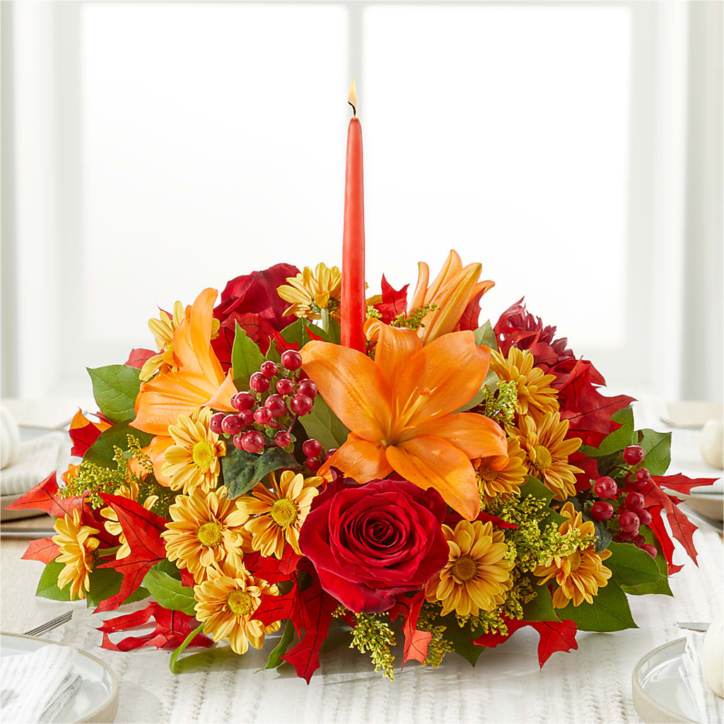 Autumn's Embrace Centerpiece –  Seminole Flower Shop Inc, Sanford FL